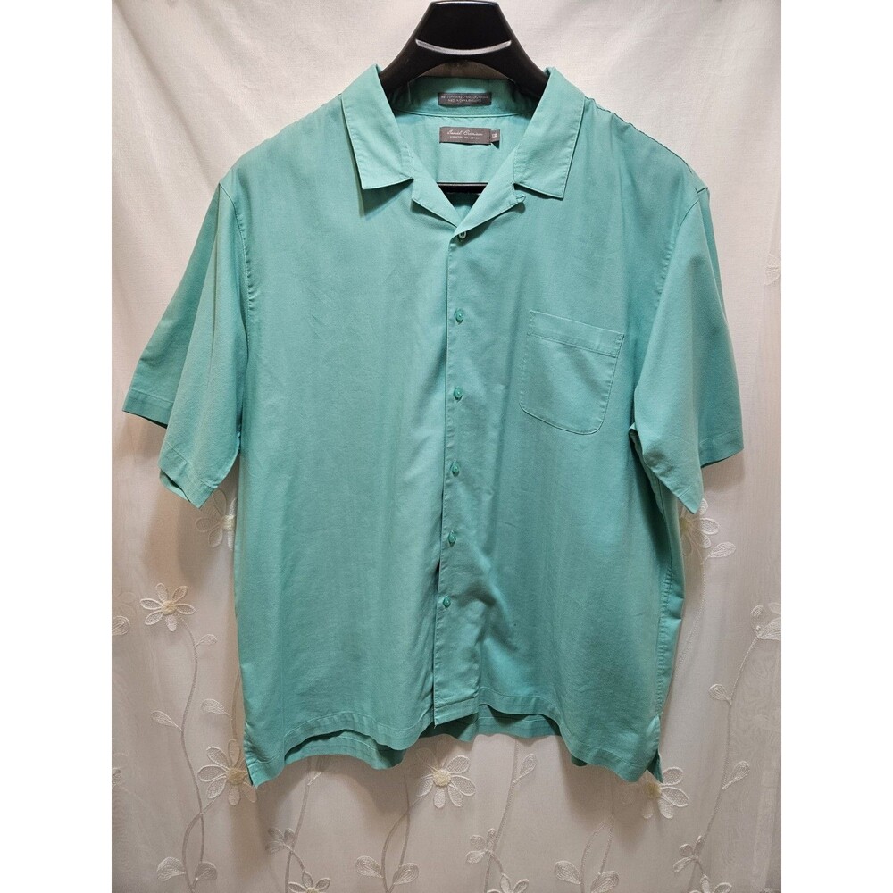 Daniel Cremieux Mens XXL Mint Green Top Work Casual Utility Button Front  Staple